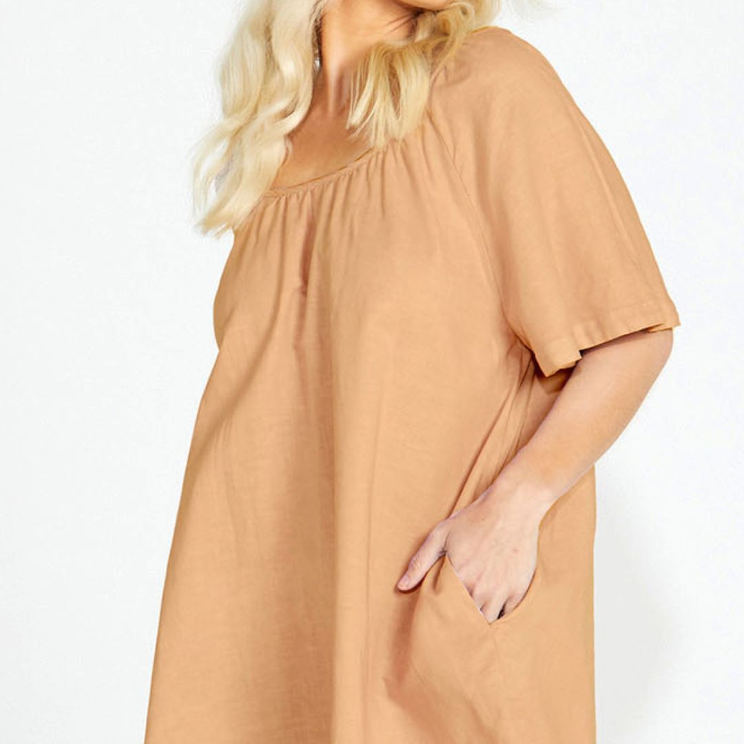 Aria Back Mini Dress | Tan Back Mini Dress | Beach Shakk Rainbow Beach