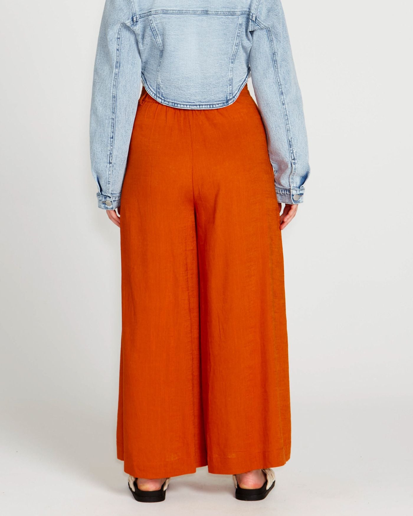 Francesca Wide Leg Pant - Rust