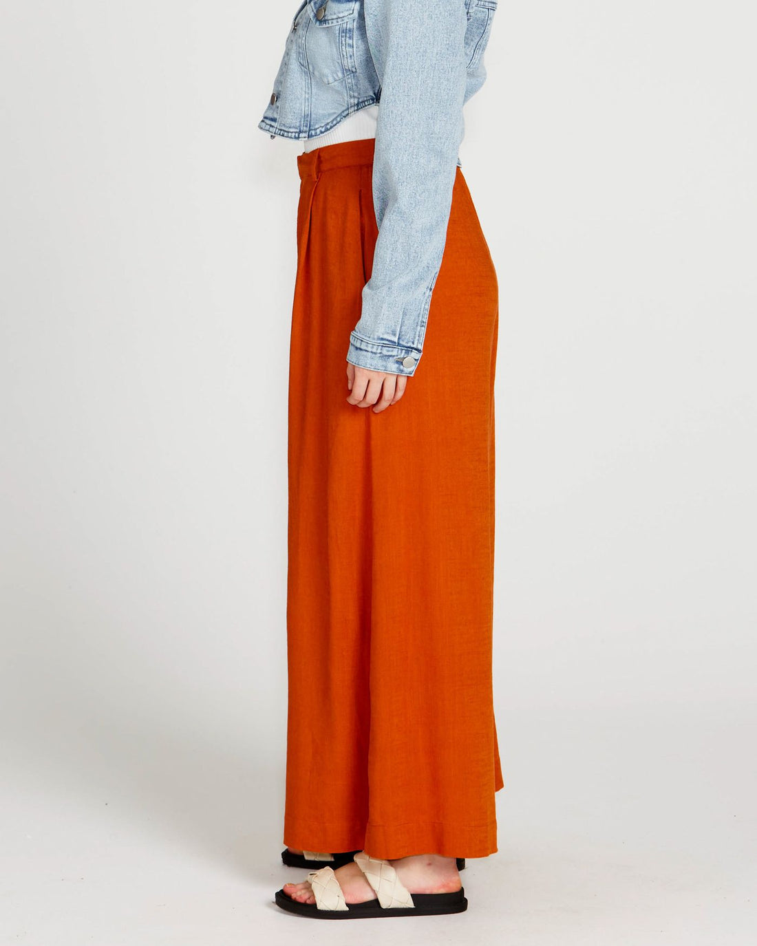 Francesca Wide Leg Pant - Rust