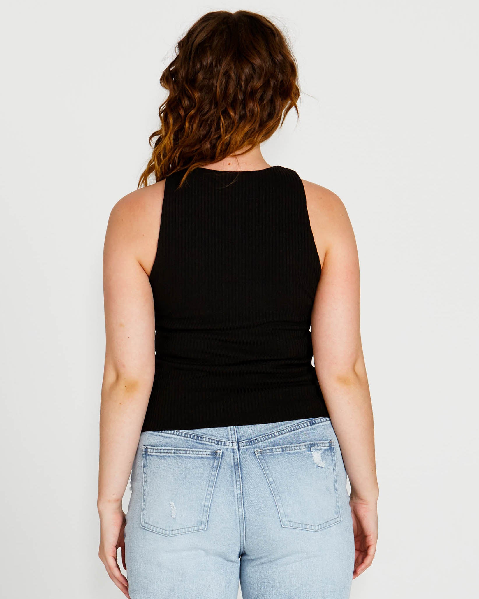 Aubrey Black Singlet | Aubrey Black Tank Top|Beach Shakk Rainbow Beach