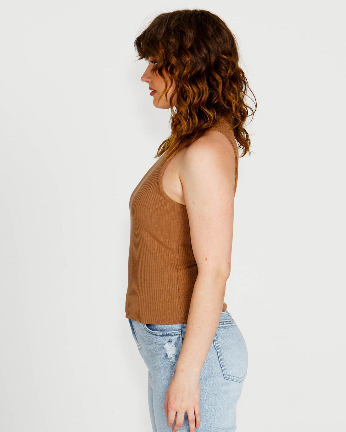 Aubrey Brown Singlet | Brown Aubrey Singlet |Beach Shakk Rainbow Beach