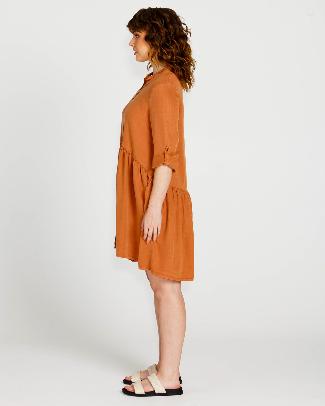 Zahlia Shirt Dress - Tan
