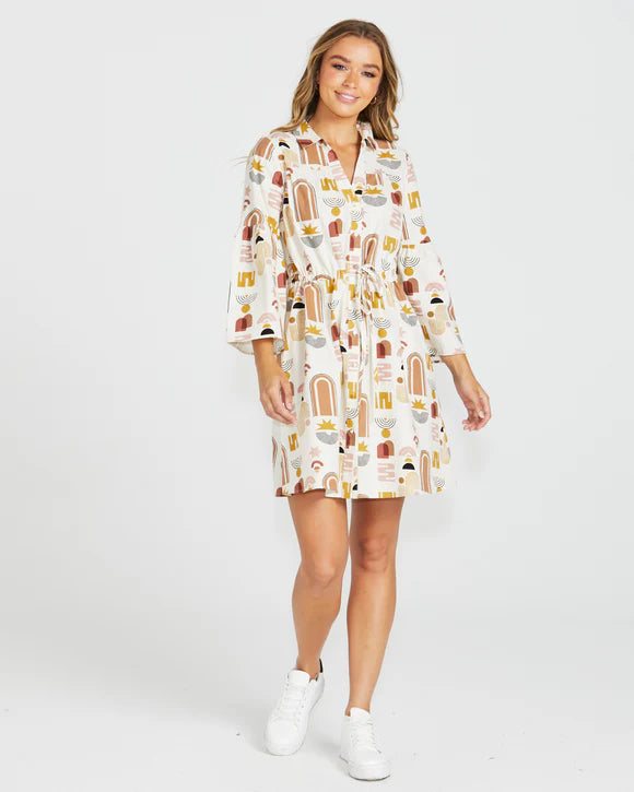 Roxy Balloon Dress - Abstract