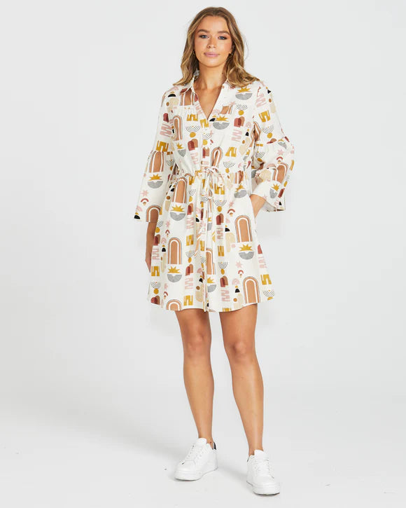 Roxy Balloon Dress - Abstract