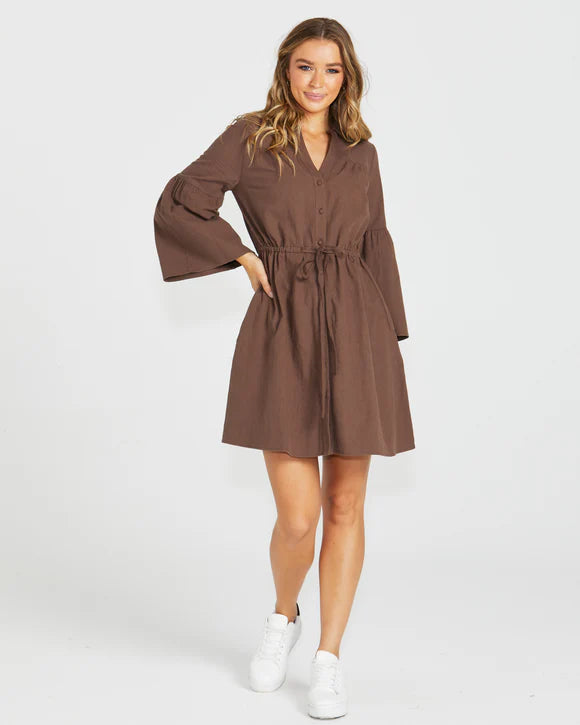 Roxy Balloon Dress - Chocolate