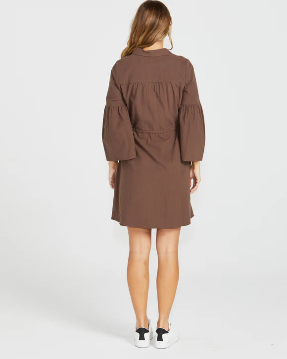 Roxy Balloon Dress - Chocolate