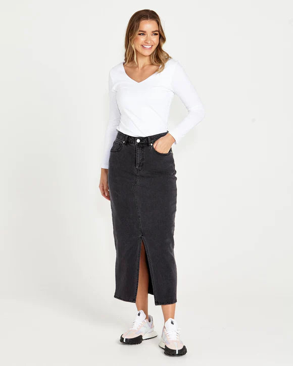 Elaine V-Neck Top - White