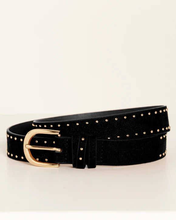 Rosette Stud Belt - Black