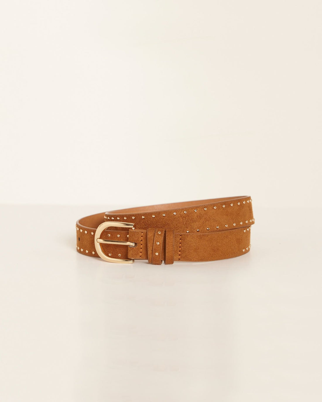 Rosette Stud Belt - Tan