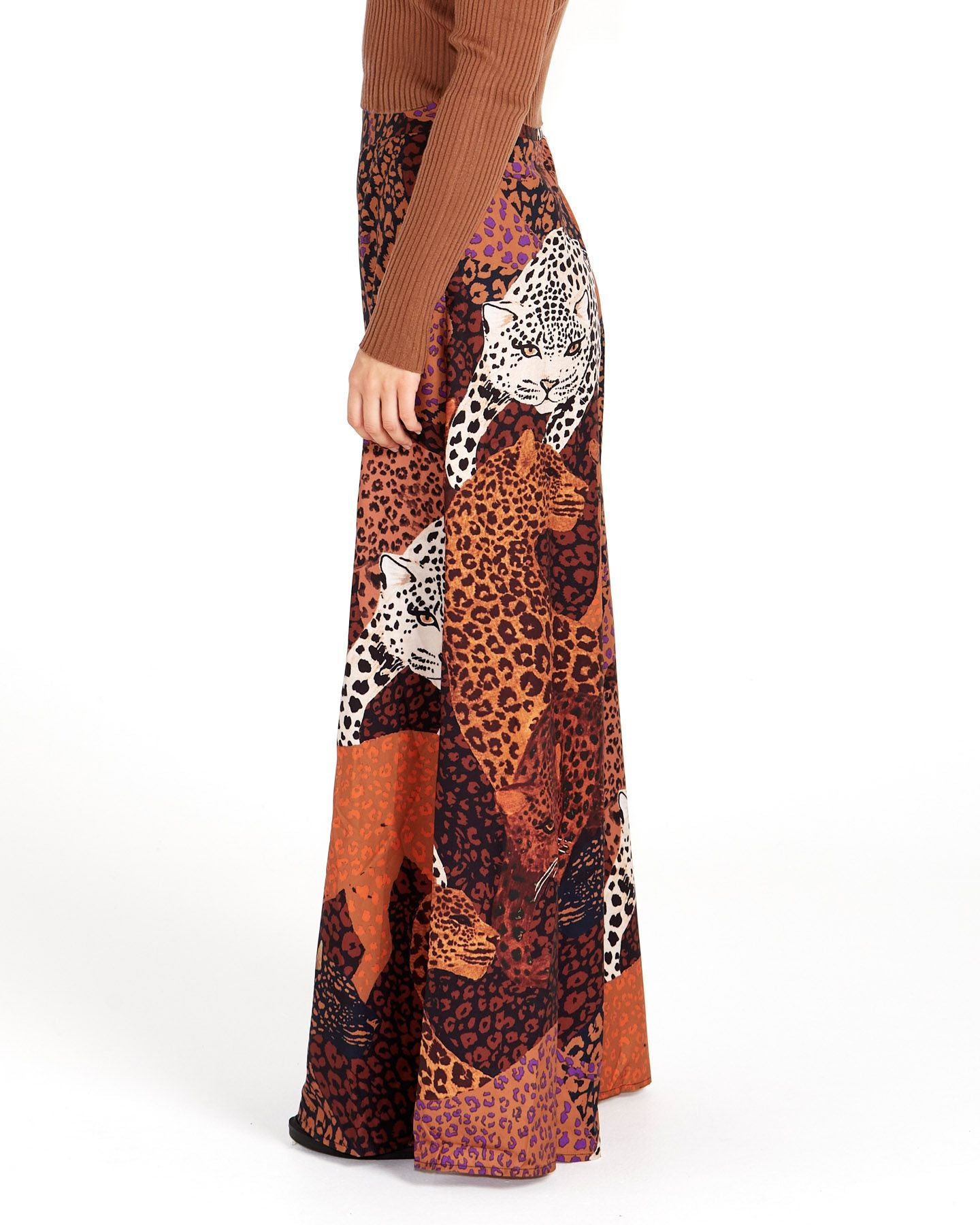 Sindi Wide Leg Pants - Leopard Print