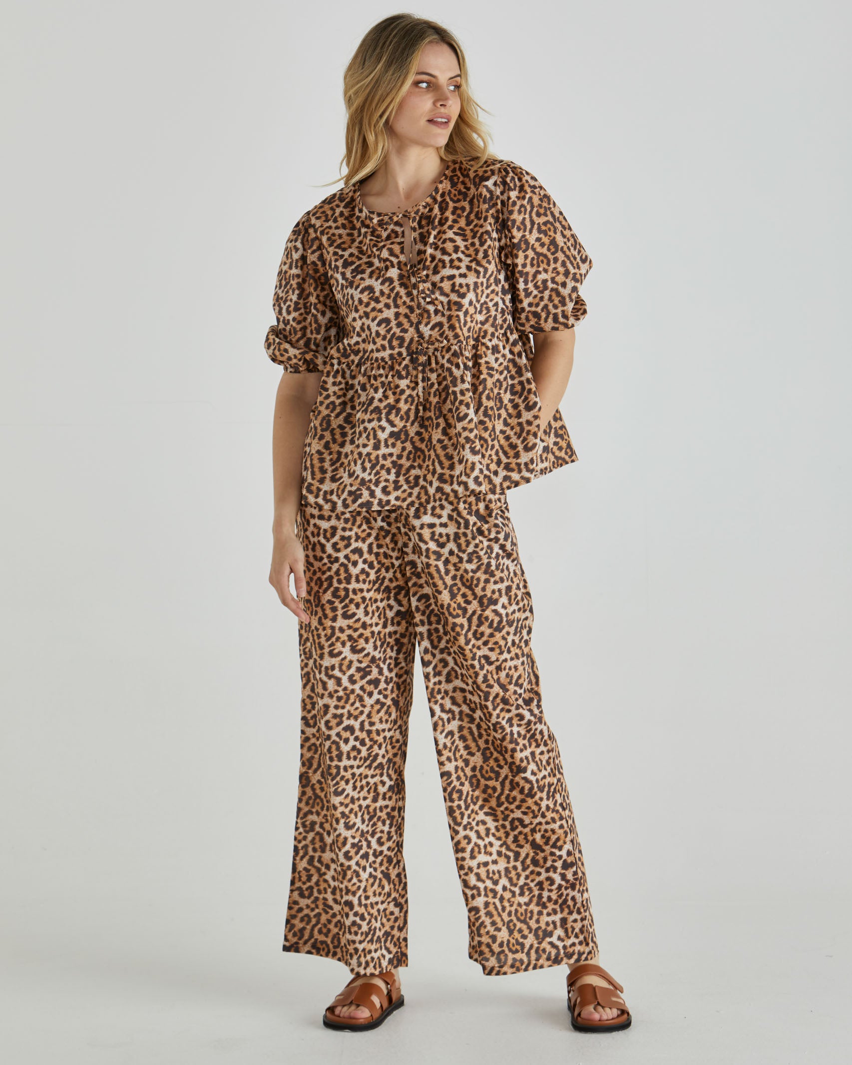 Sylvie Peplum Top - Animal Print