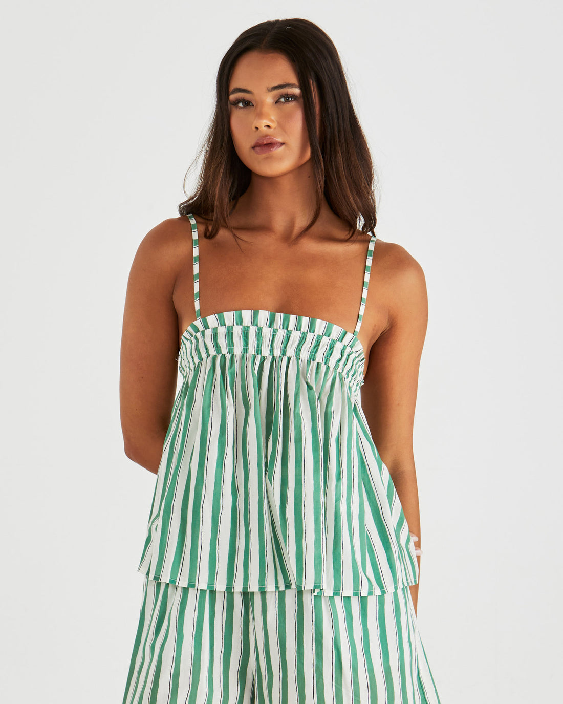 Seraphina Cami - Green Stripe