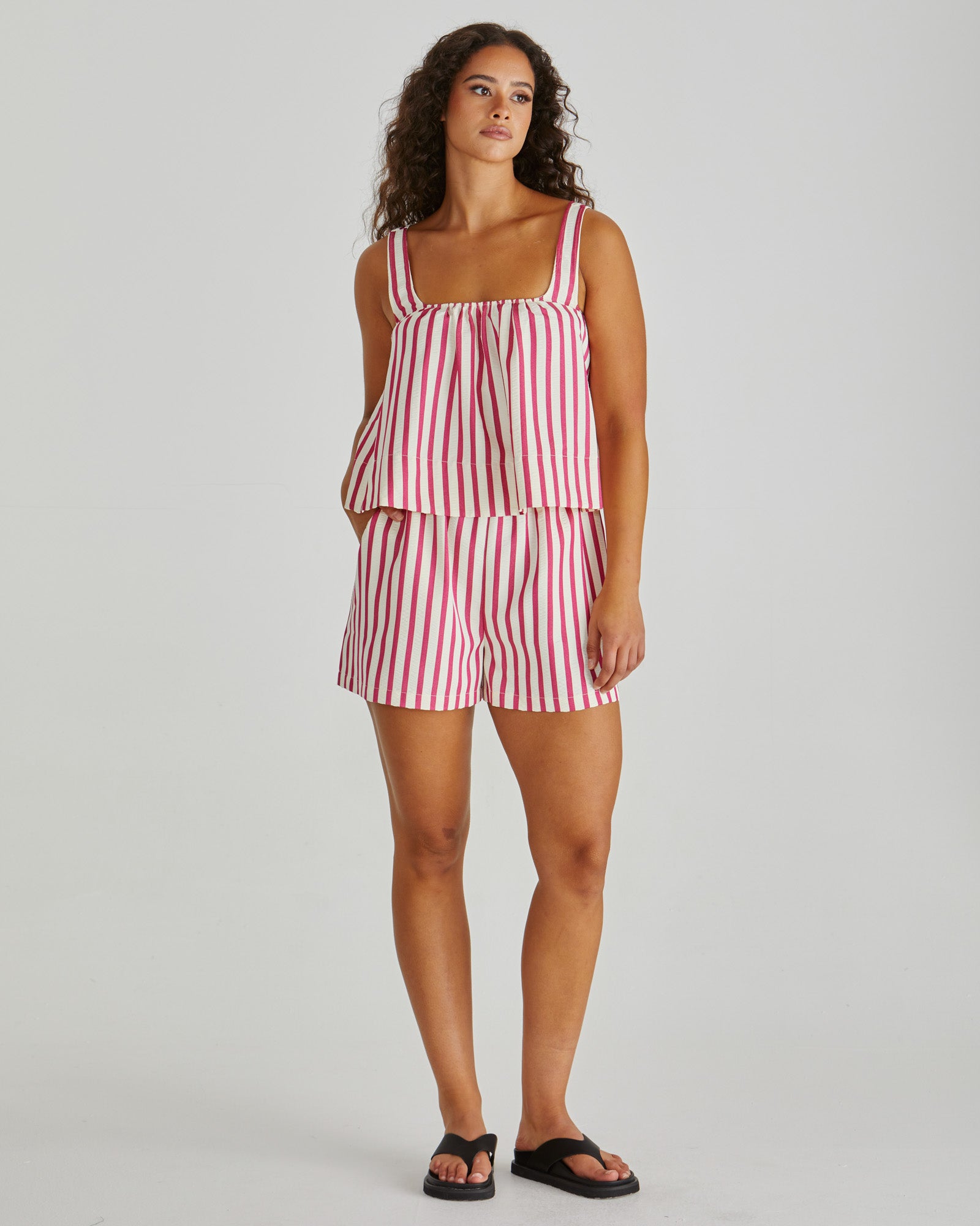 Henri Baby Doll Top - Pink Stripe