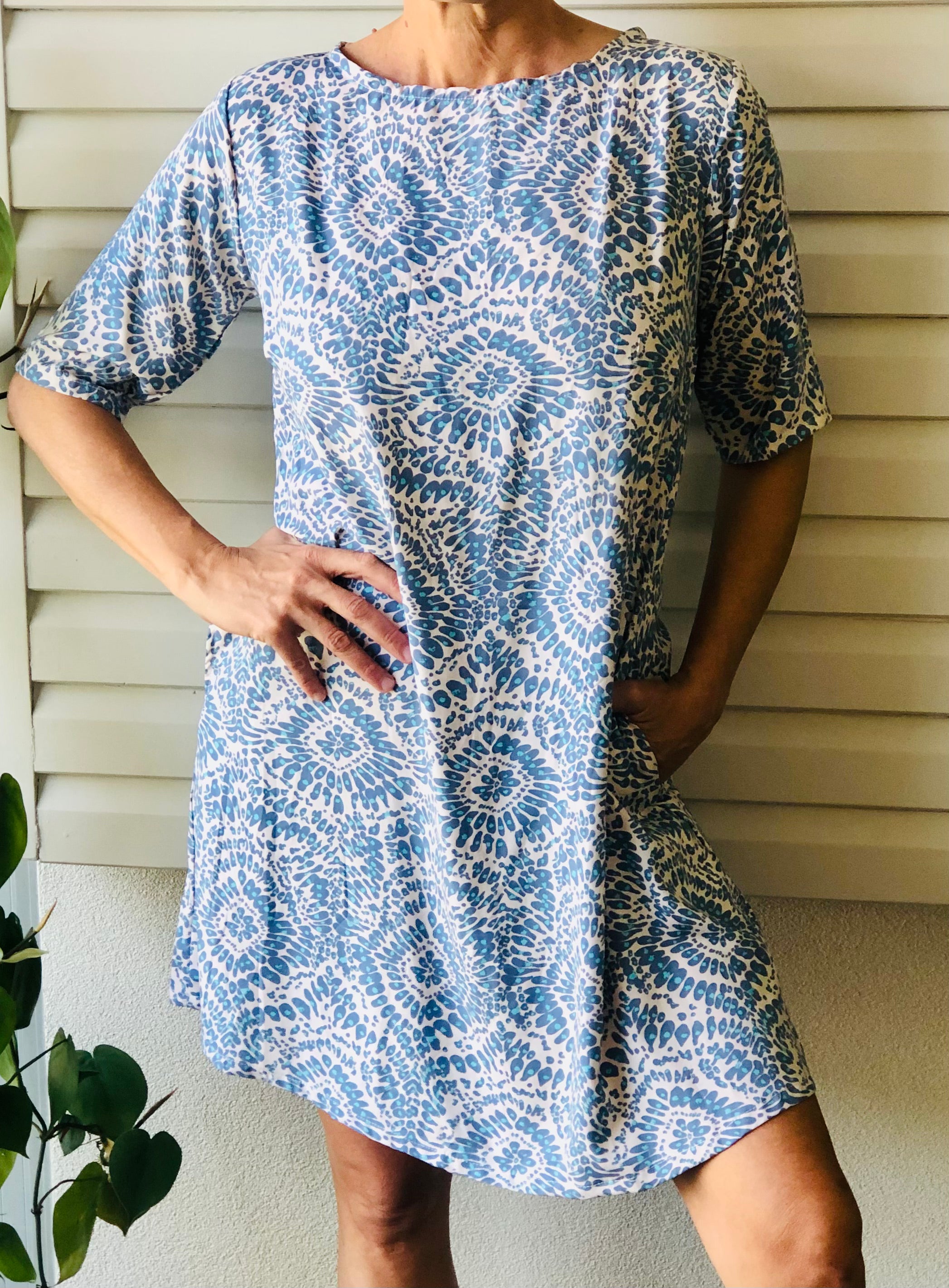 Avalon Blue Print Dress | Blue Print Dress | Beach Shakk Rainbow Beach