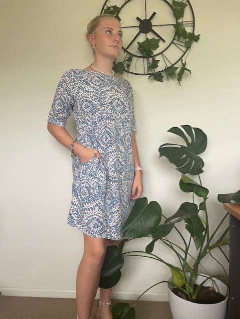 Avalon Blue Print Dress | Blue Print Dress | Beach Shakk Rainbow Beach
