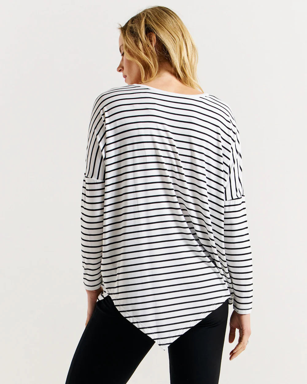 Clemont Bamboo Top - Mono Stripe