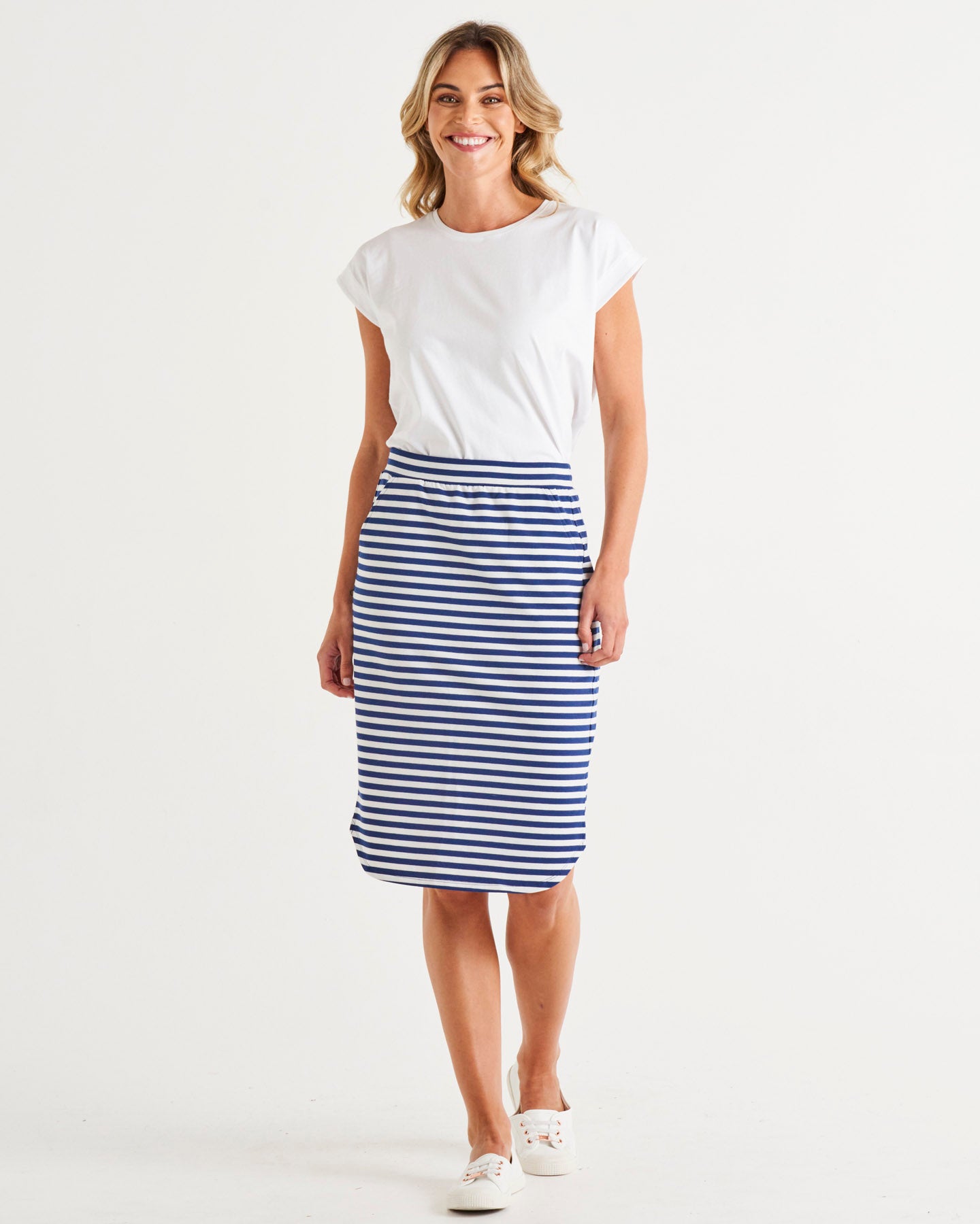 Evie Skirt - Ocean Stripe