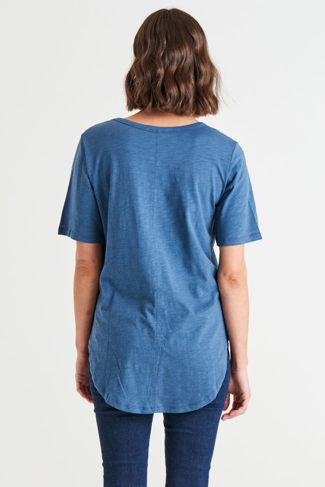 Ariana Steel Blue Tee | Steel Blue Tee | Beach Shakk Rainbow Beach