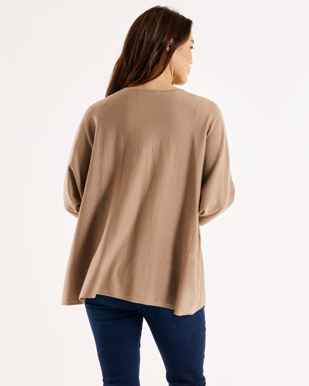 Destiny V-Neck Lightweight Knit Jumper - Latte