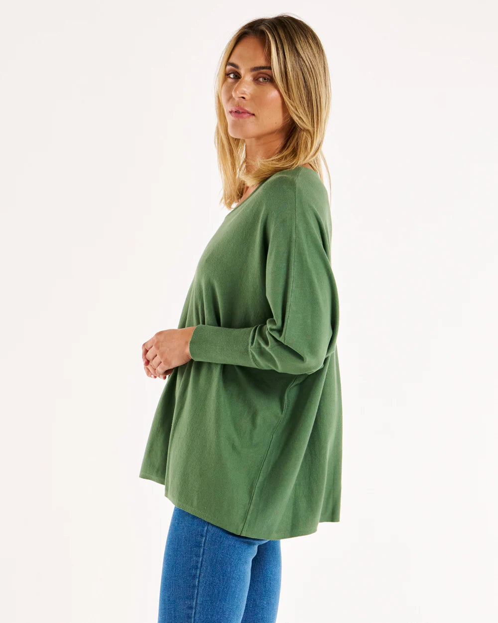 Destiny V-Neck Lightweight Knit Jumper - Powder Green