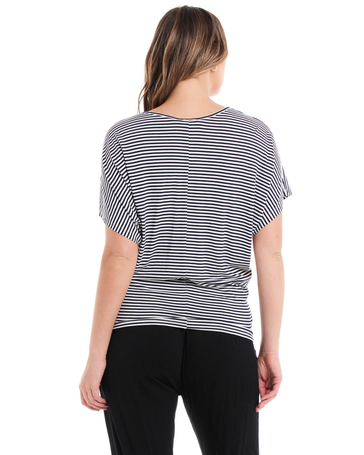 Maui Tee - Navy Blue/White Stripe