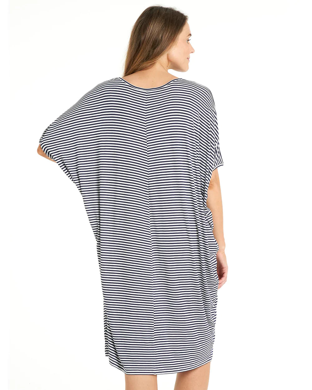 Maui Dress - Navy Blue/ White Stripe