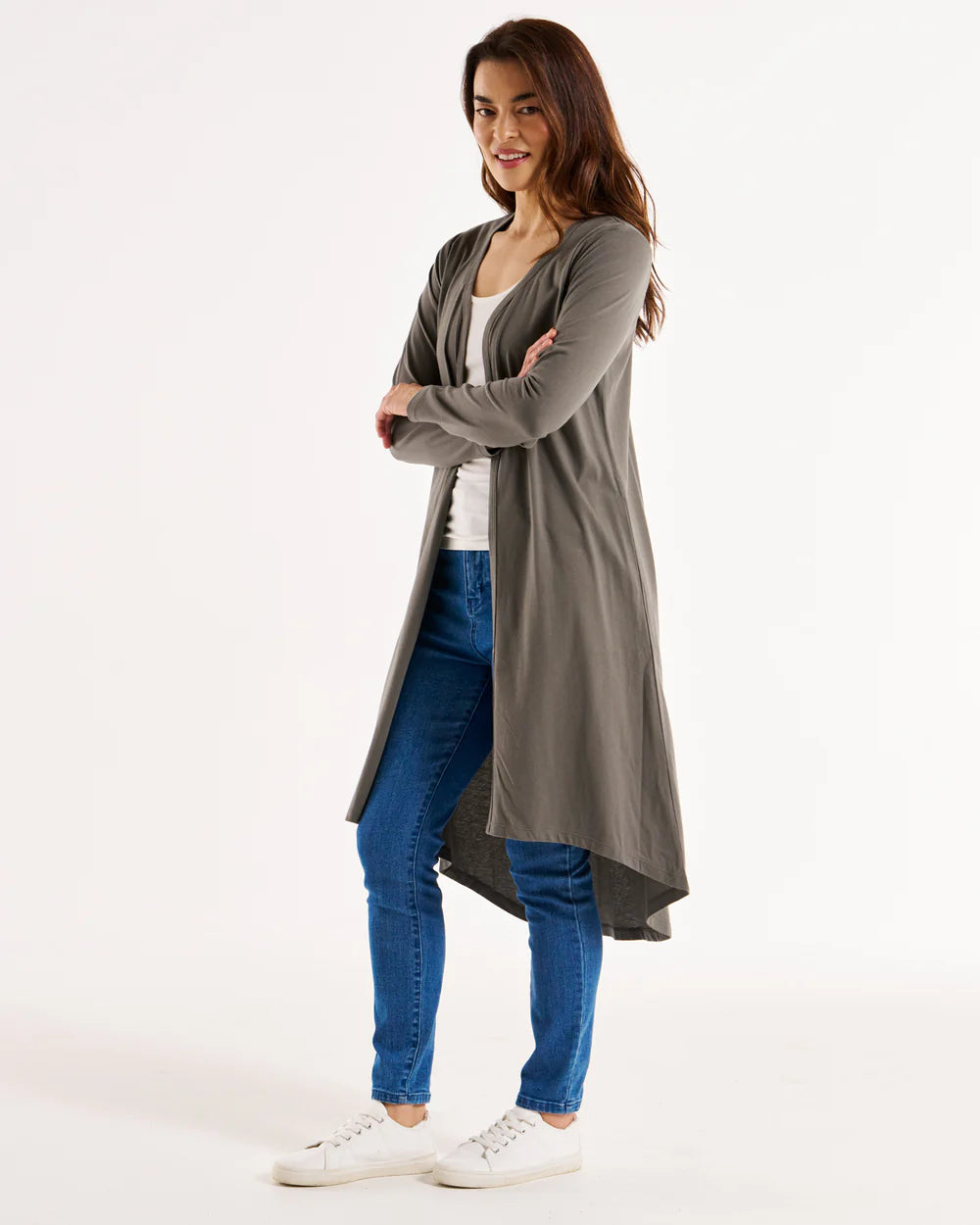 Byron Loose Sleeve Cardigan - Ash Green