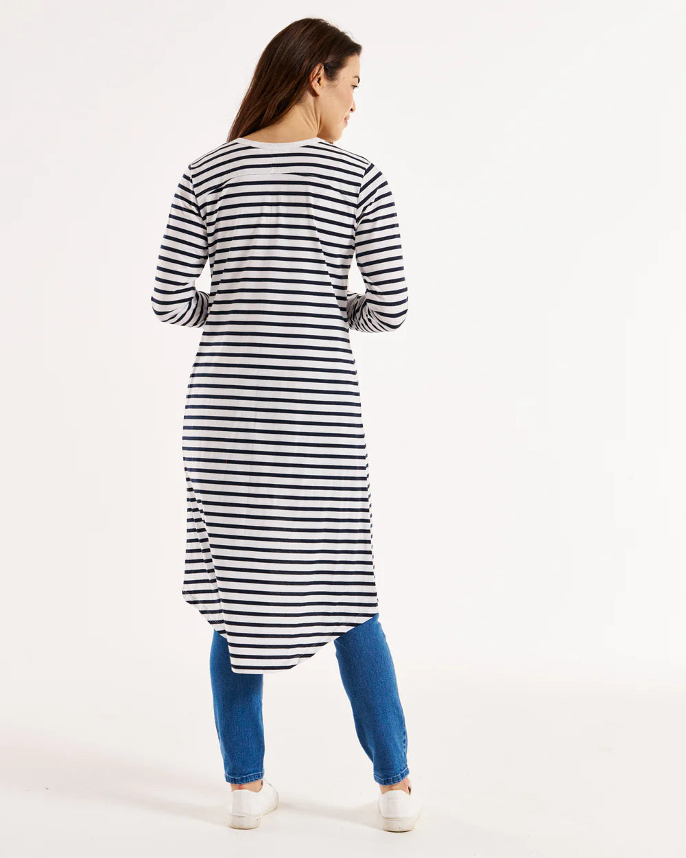 Byron Loose Sleeve Cardigan - Blue/White Stripe