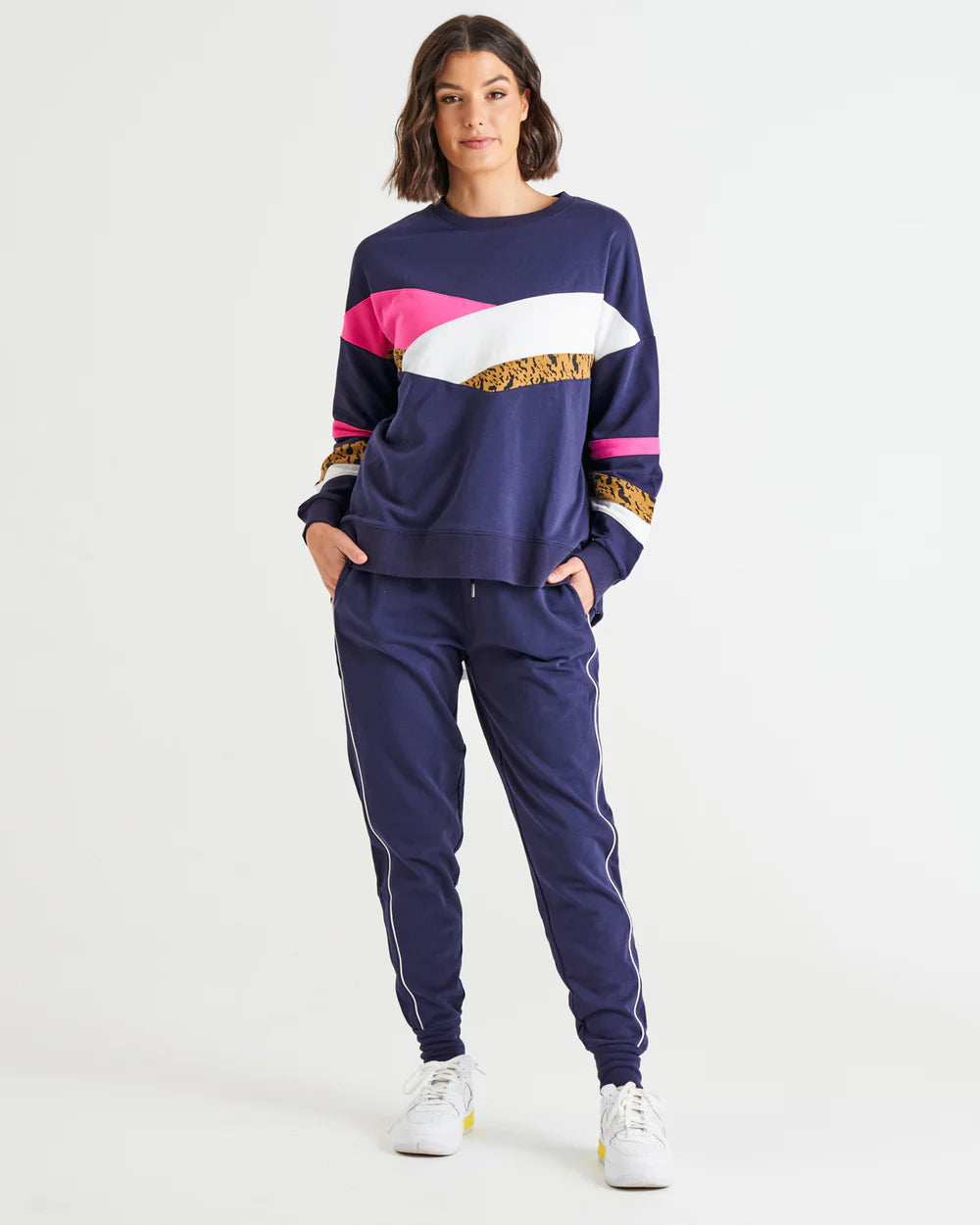Blue Splice Sweatshirt | Addie Sweatshirt | Beach Shakk Rainbow Beach