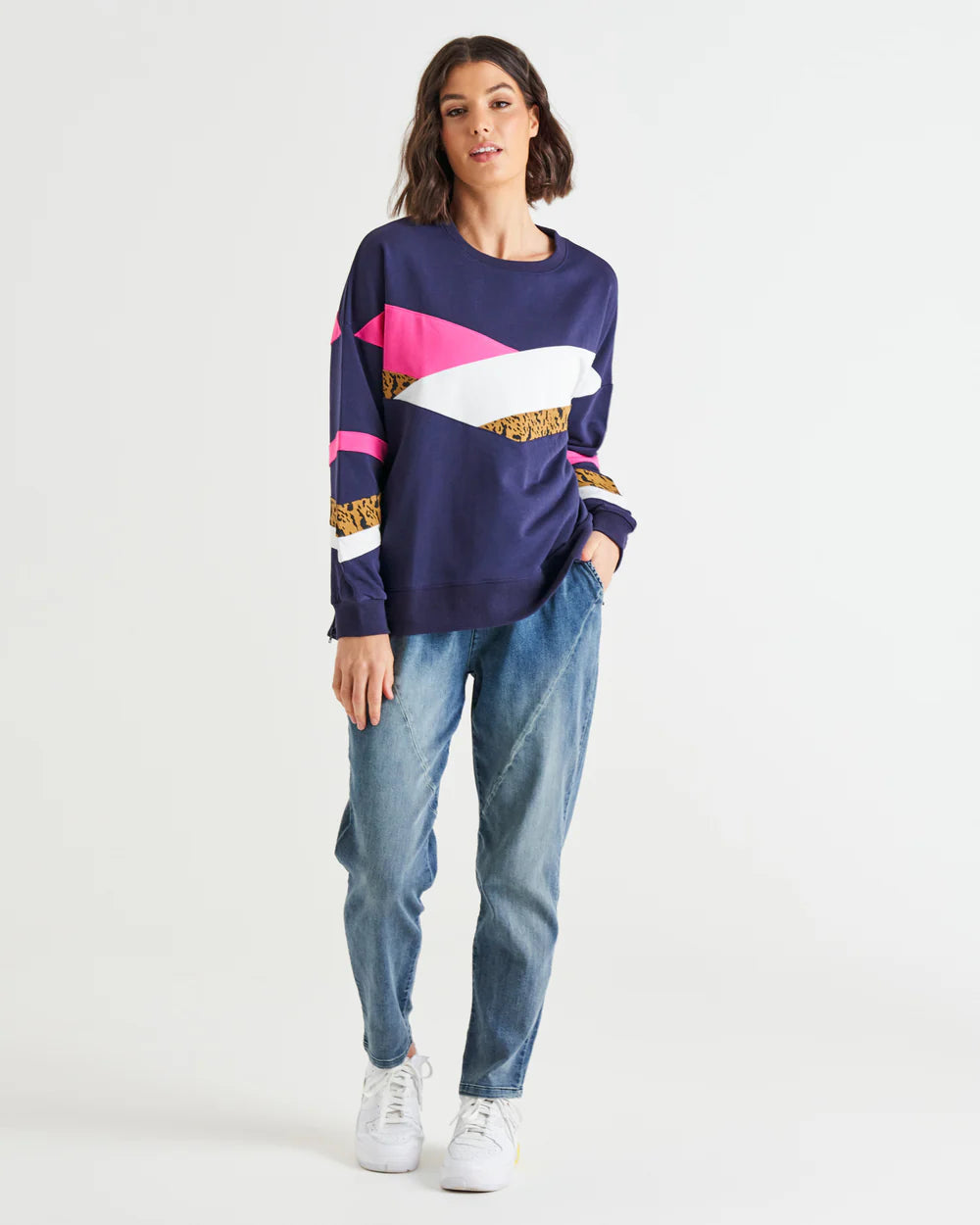 Blue Splice Sweatshirt | Addie Sweatshirt | Beach Shakk Rainbow Beach