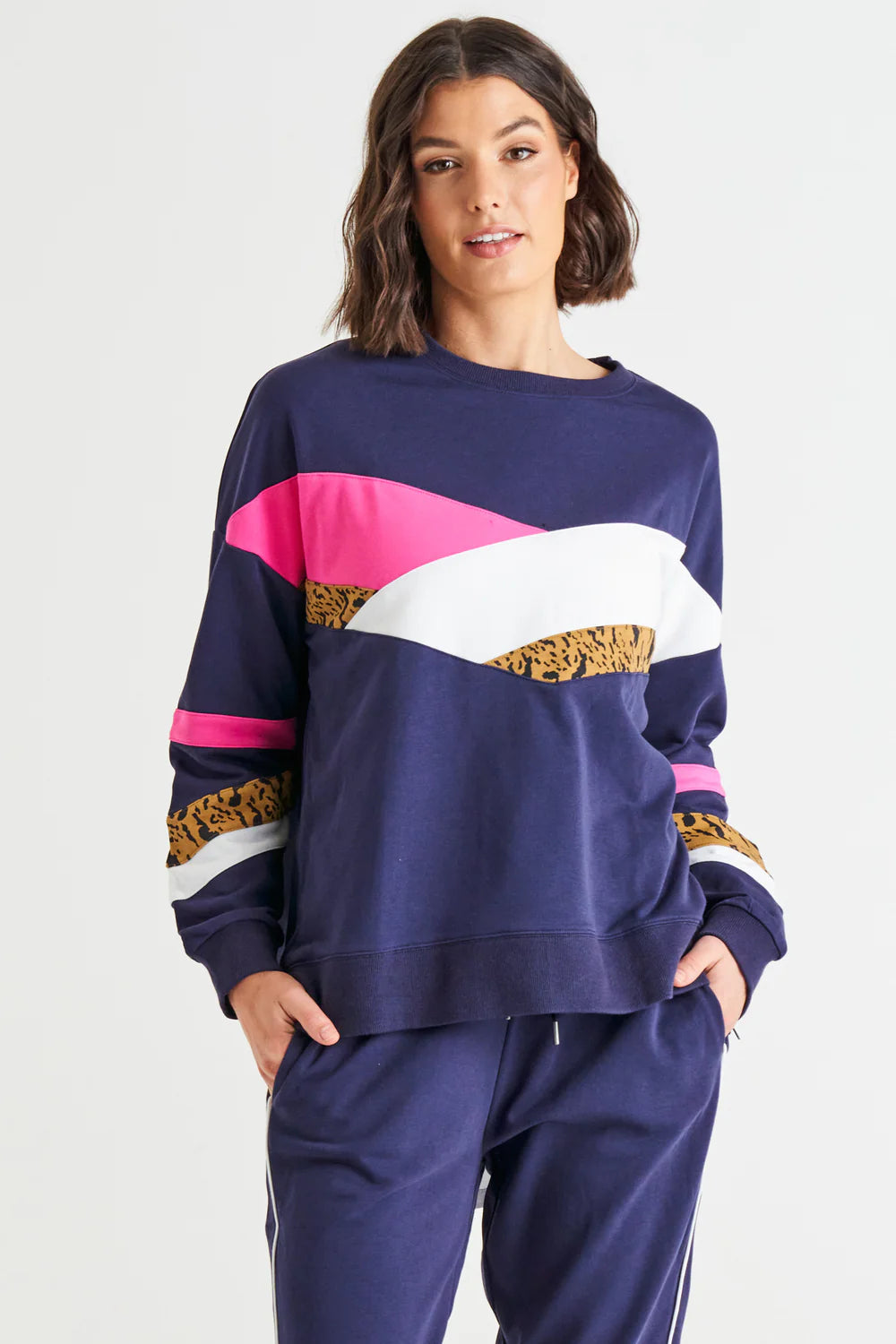Blue Splice Sweatshirt | Addie Sweatshirt | Beach Shakk Rainbow Beach