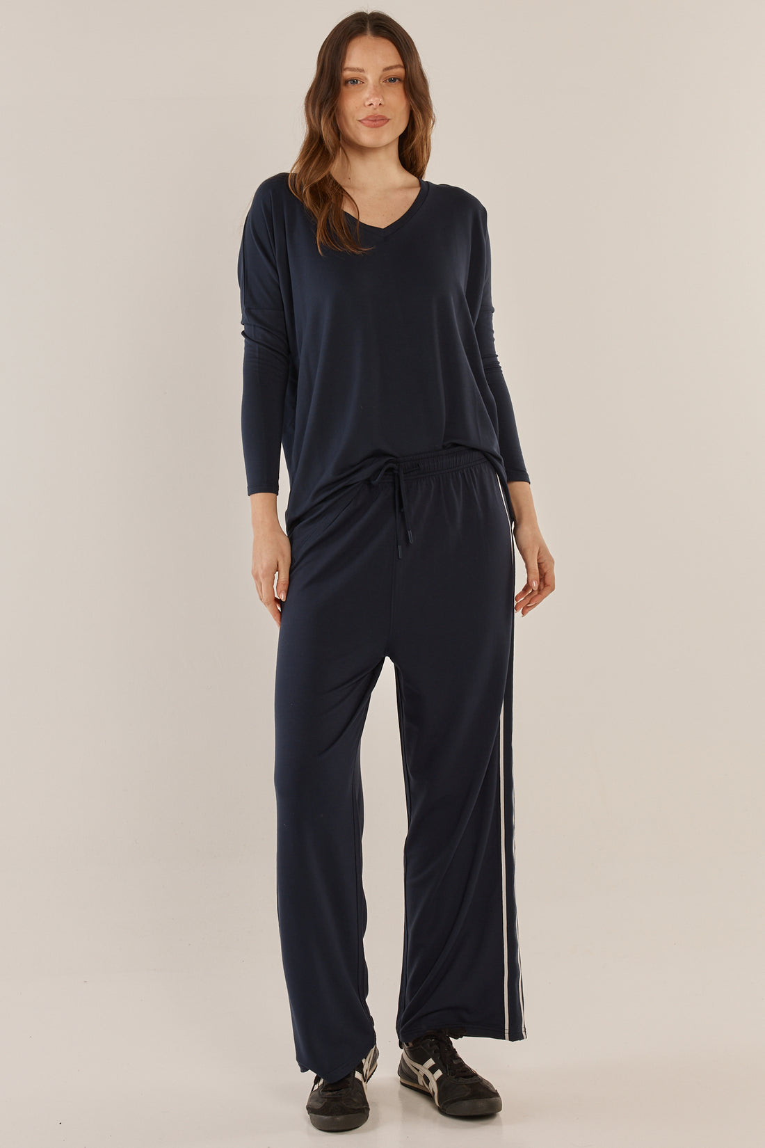 Evelyn Wide Legs Pants - Navy