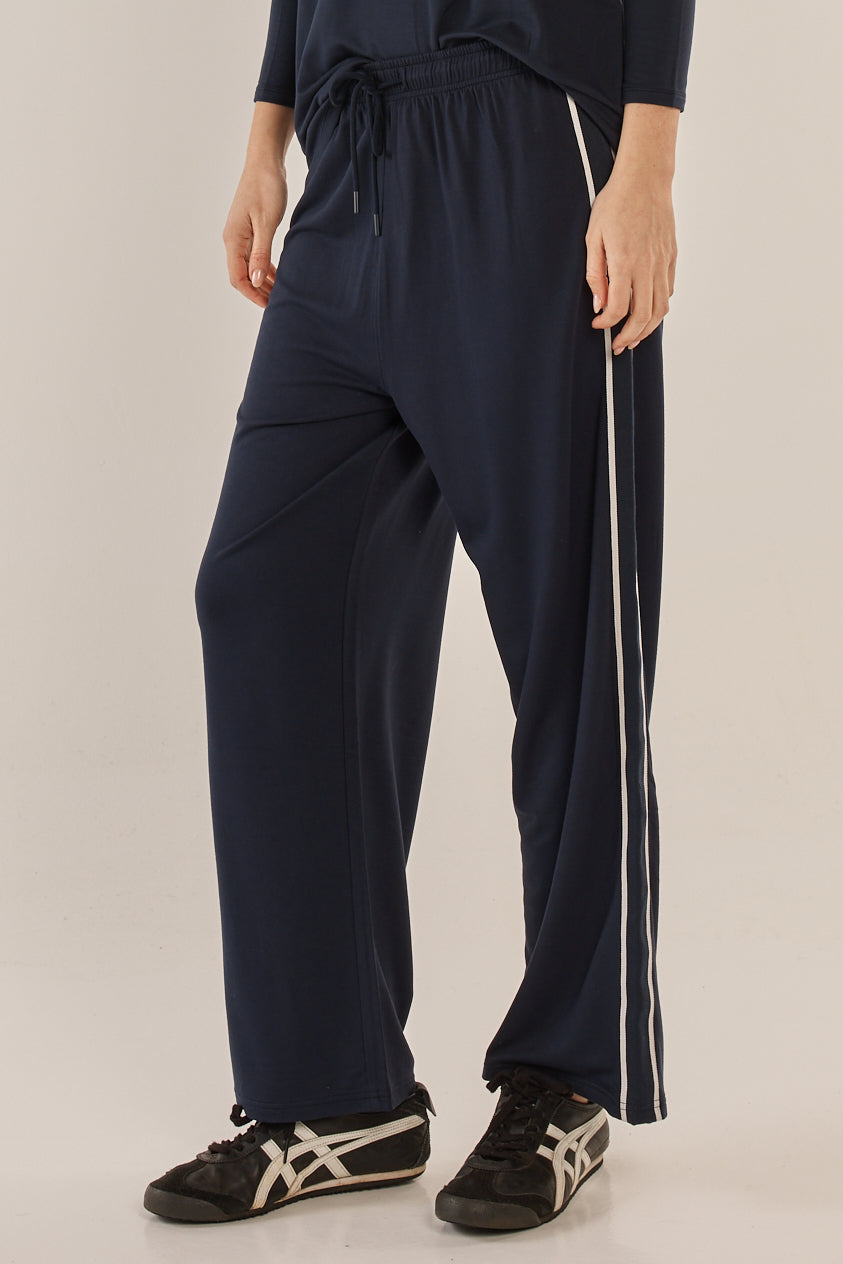 Evelyn Wide Legs Pants - Navy