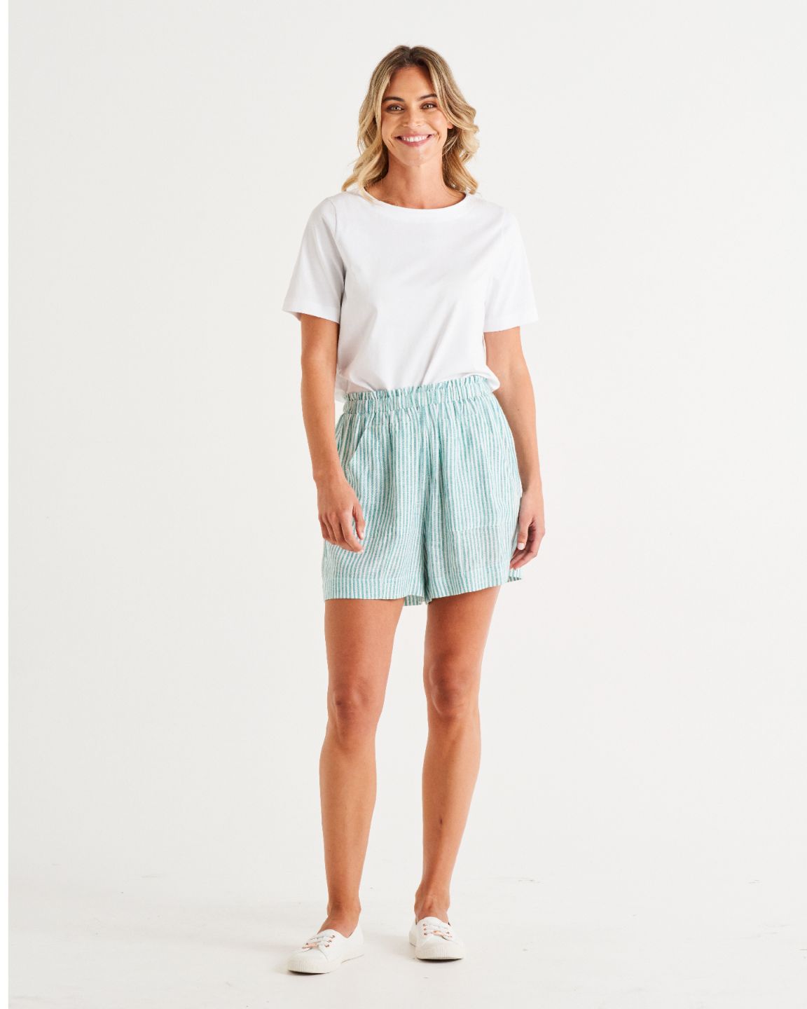 Baker Teal Stripe Shorts |Teal Stripe Shorts|Beach Shakk Rainbow Beach