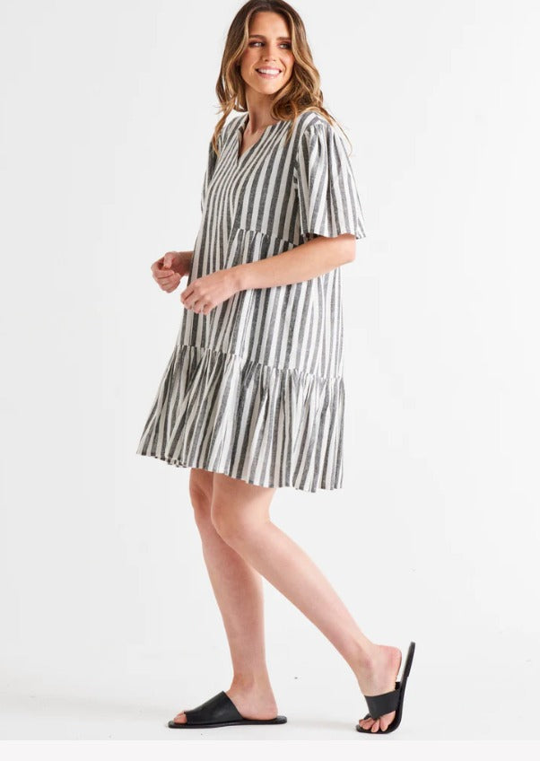 Black/White Amara Dress | Amara Stripe Dress|Beach Shakk Rainbow Beach