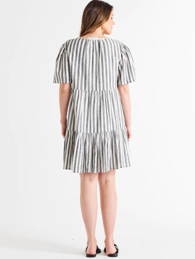 Black/White Amara Dress | Amara Stripe Dress|Beach Shakk Rainbow Beach