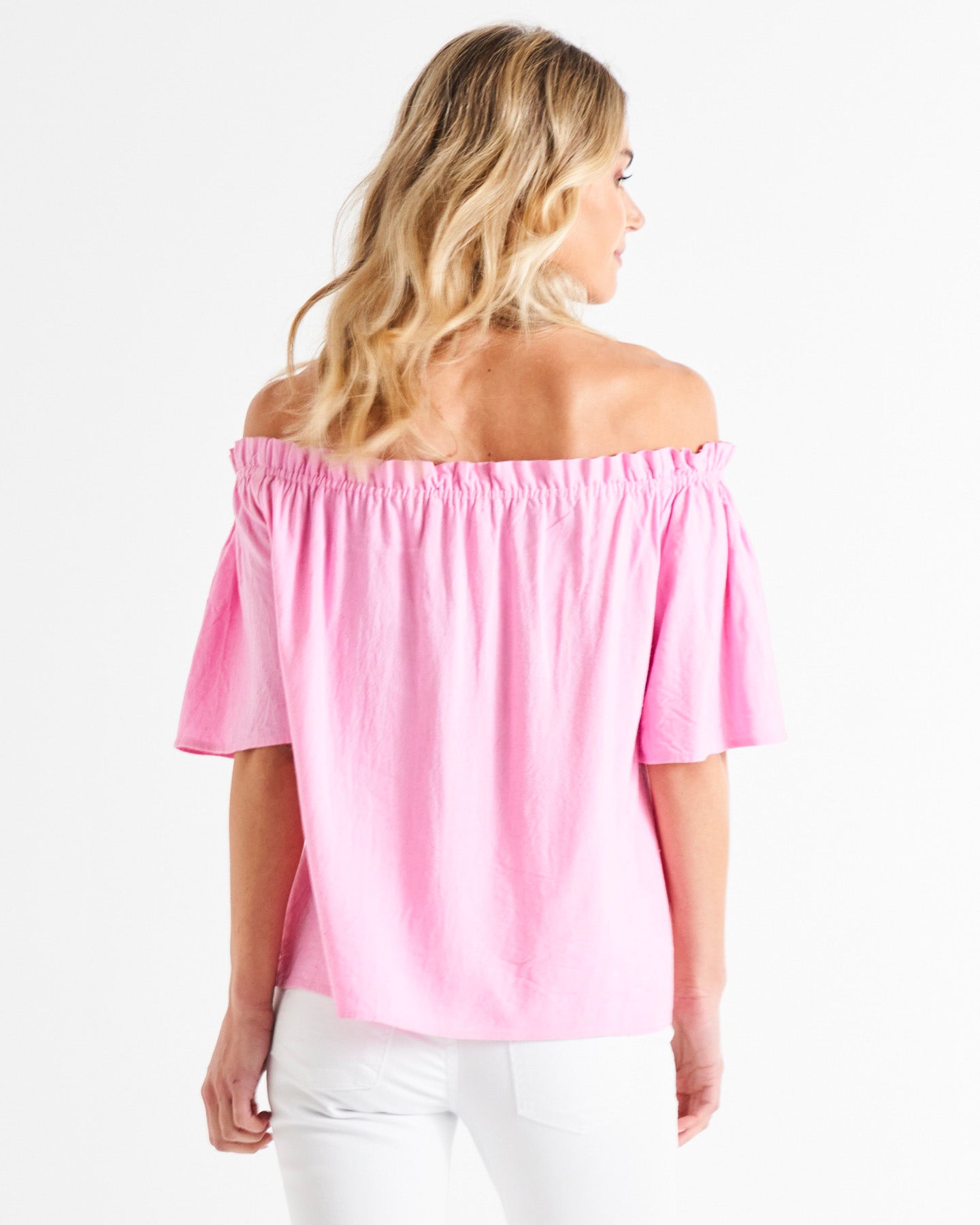 Jessica Shoulder Top - Prism Pink