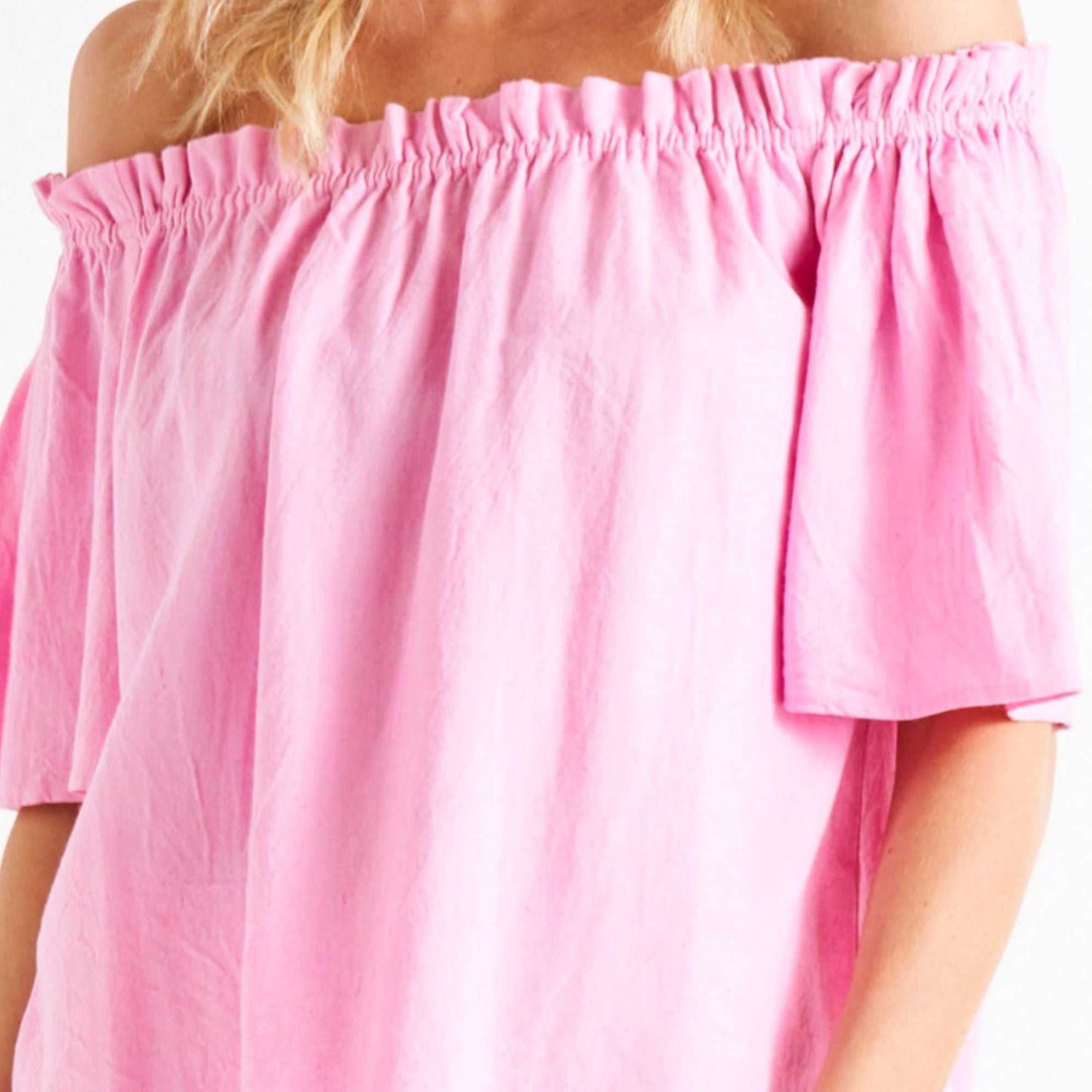 Jessica Shoulder Top - Prism Pink