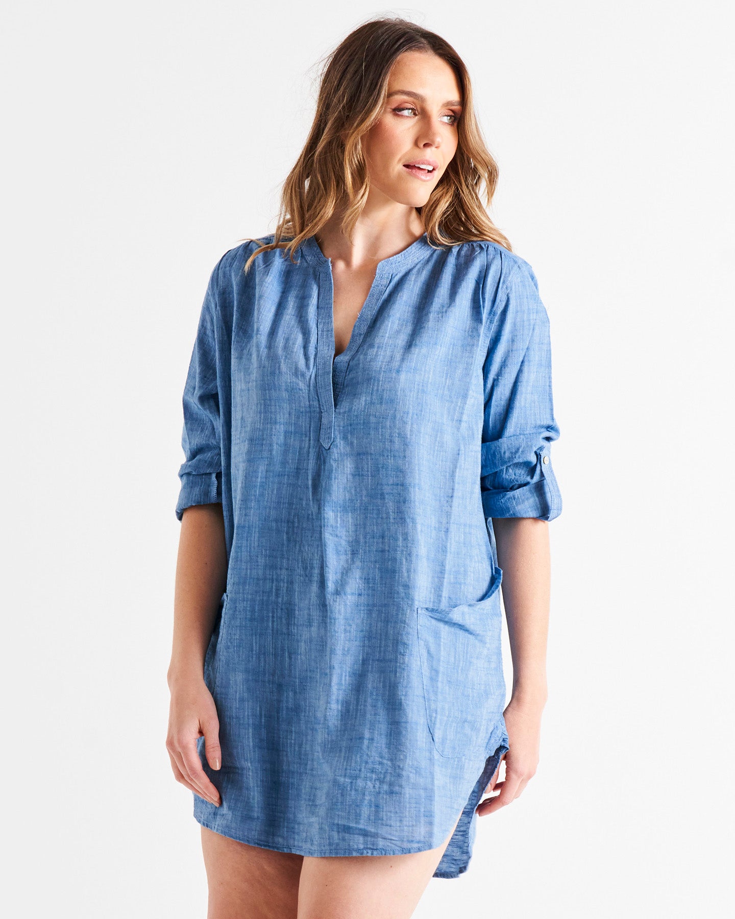 Beach Tunic Shirt - Powder Blue