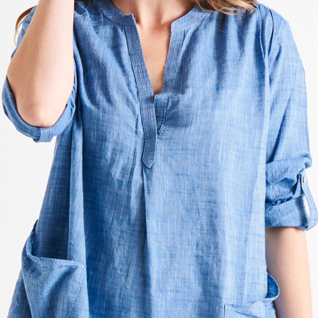 Beach Tunic Shirt - Powder Blue