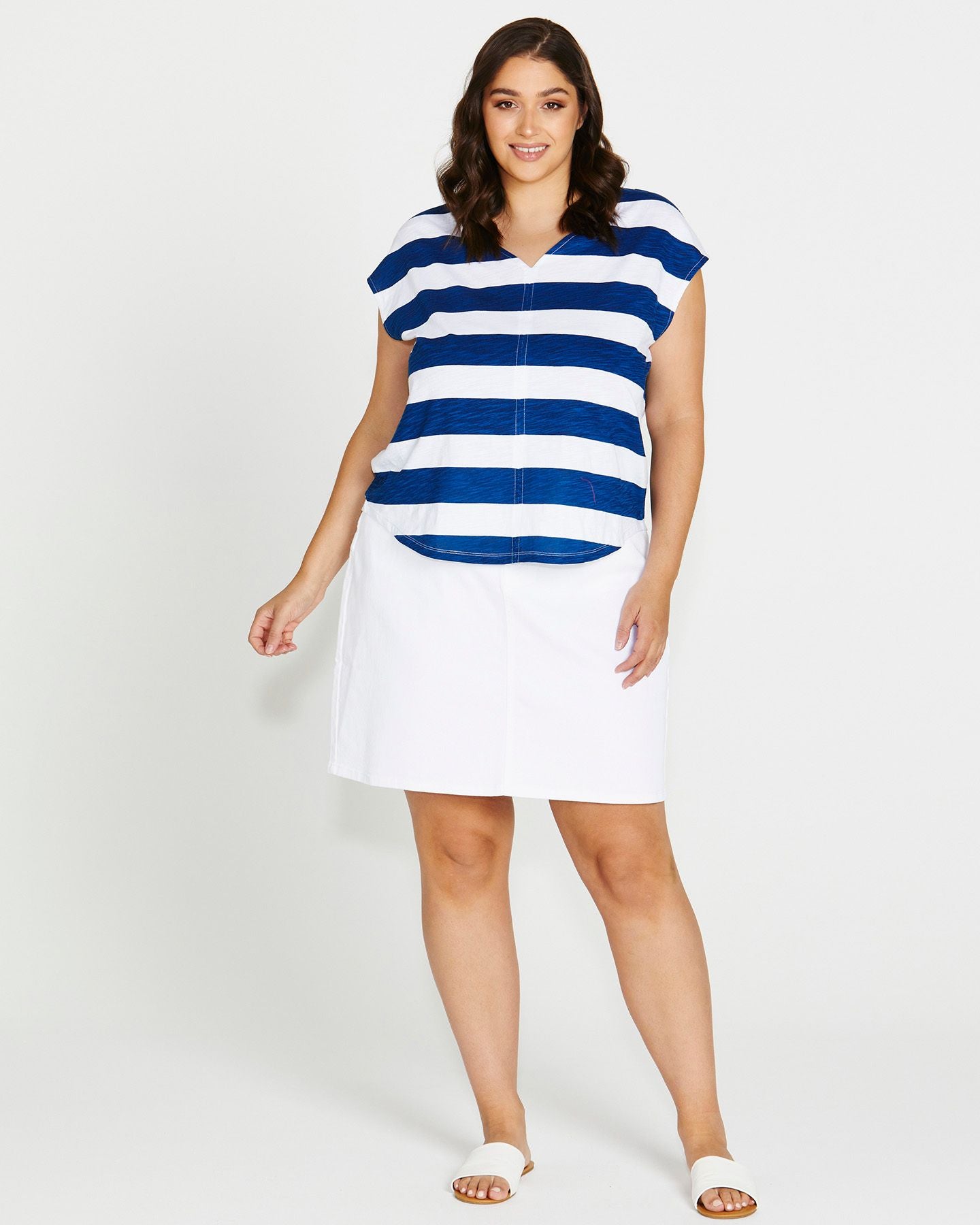 Nala Denim Skirt - White
