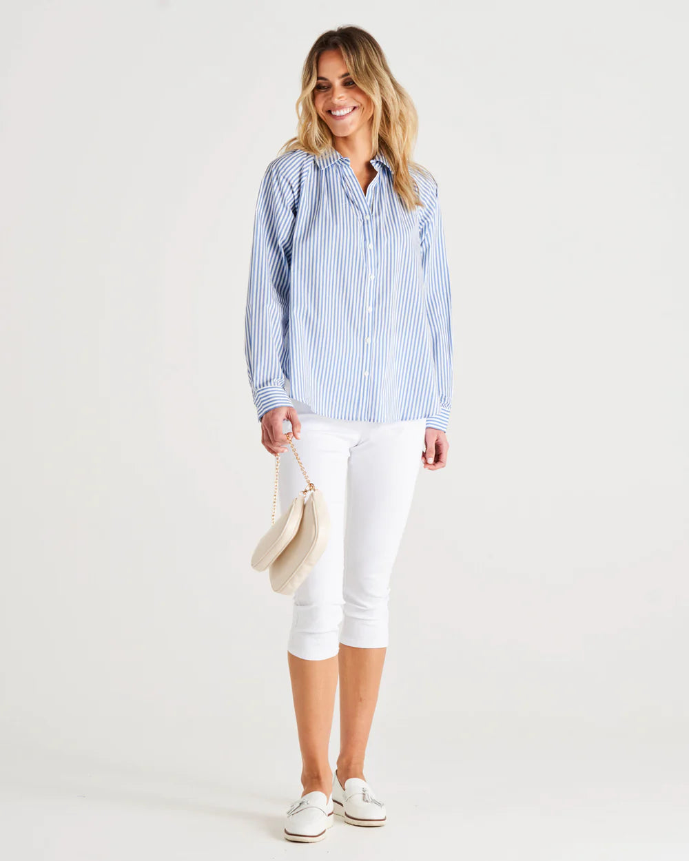 Jackie Blouse - Blue Stripe