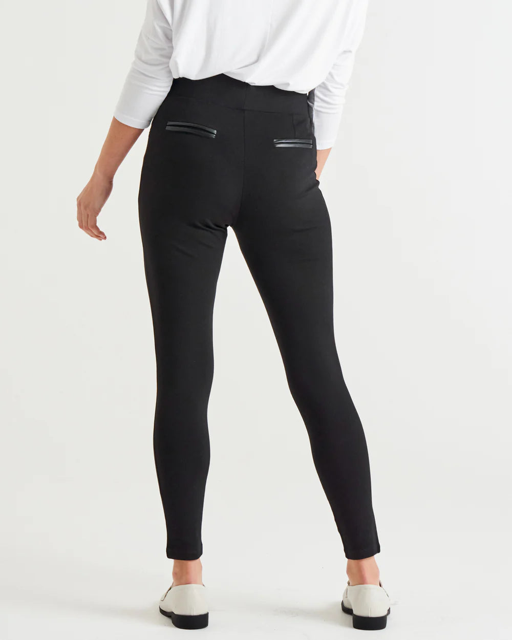 Gwen Stretchy Ponte Leggings - Black