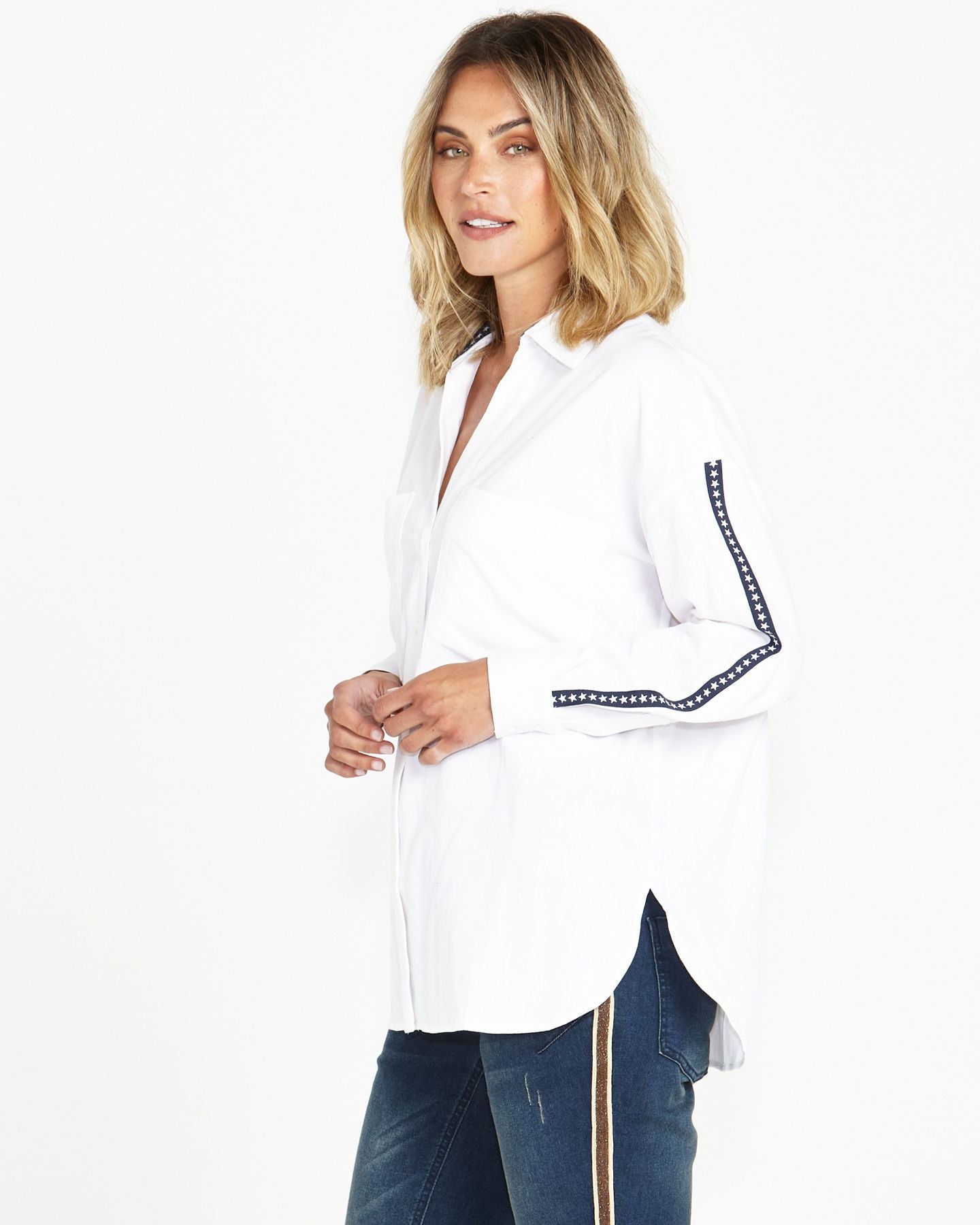 Delia Star Shirt - White
