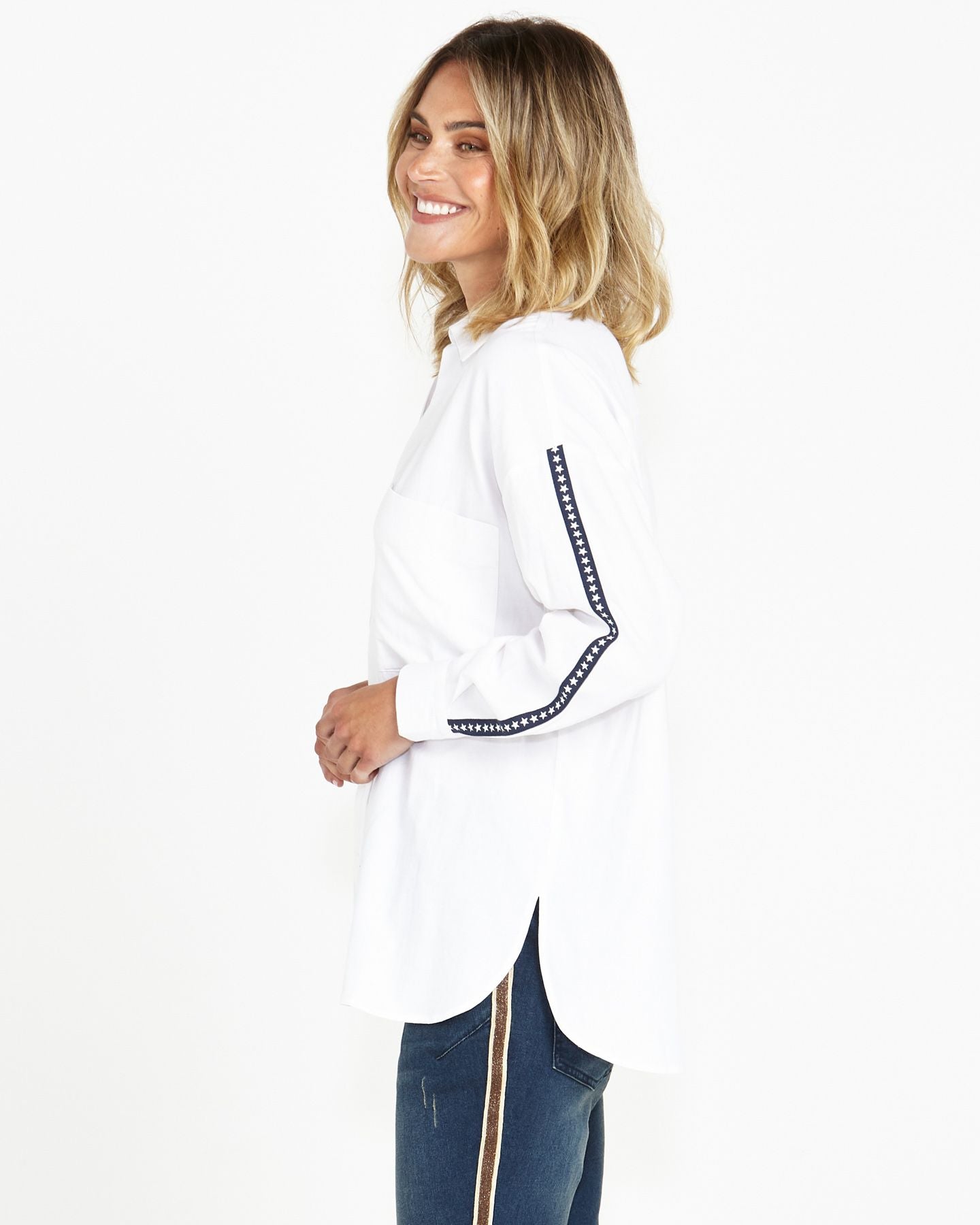 Delia Star Shirt - White