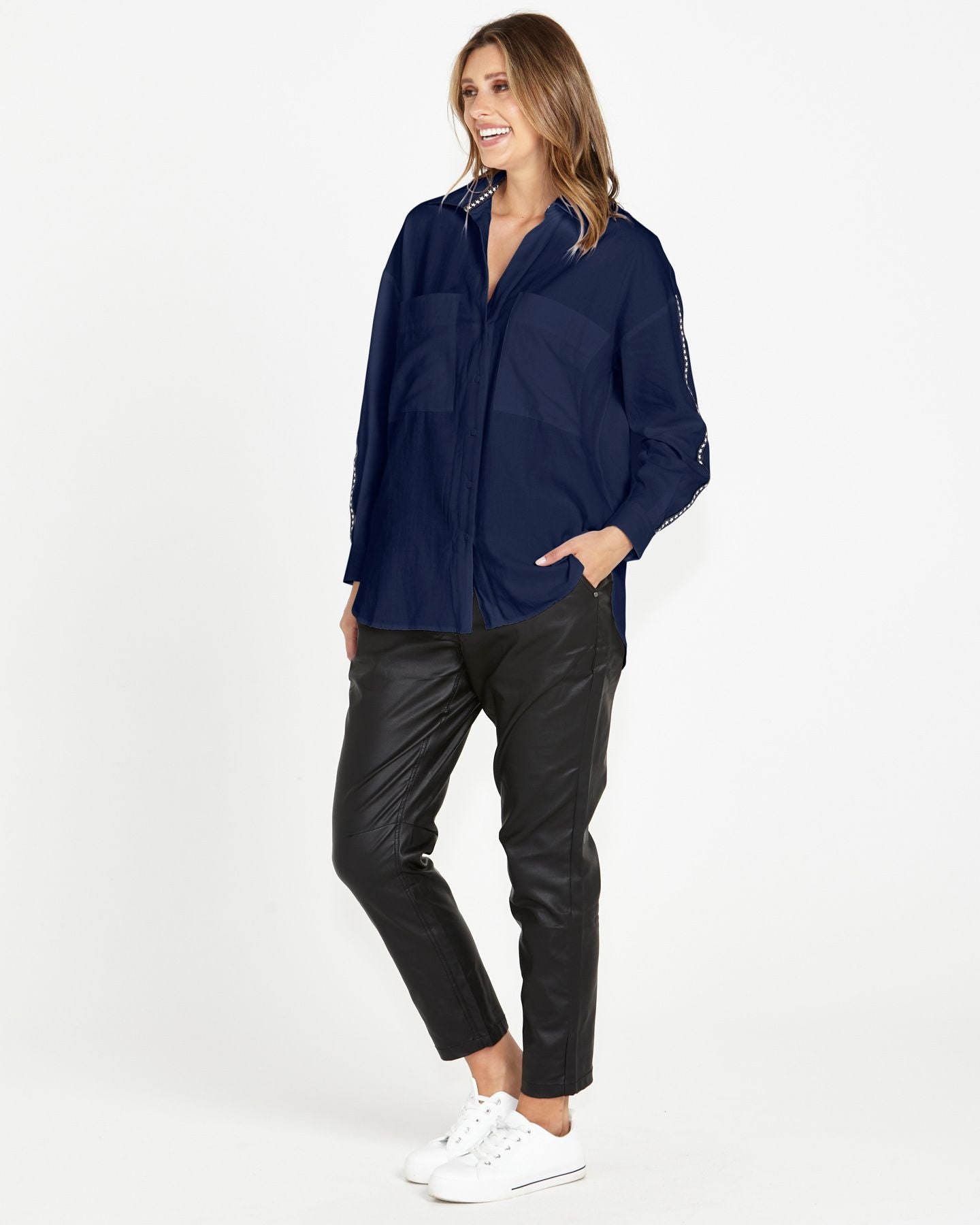 Delia Star Shirt - Blue Stars