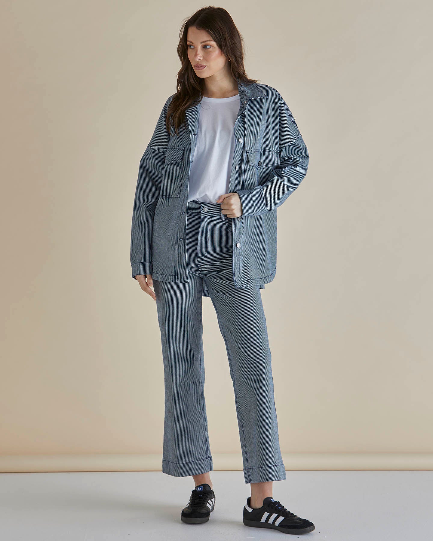 Willow Pinstripe Wide Leg Pants