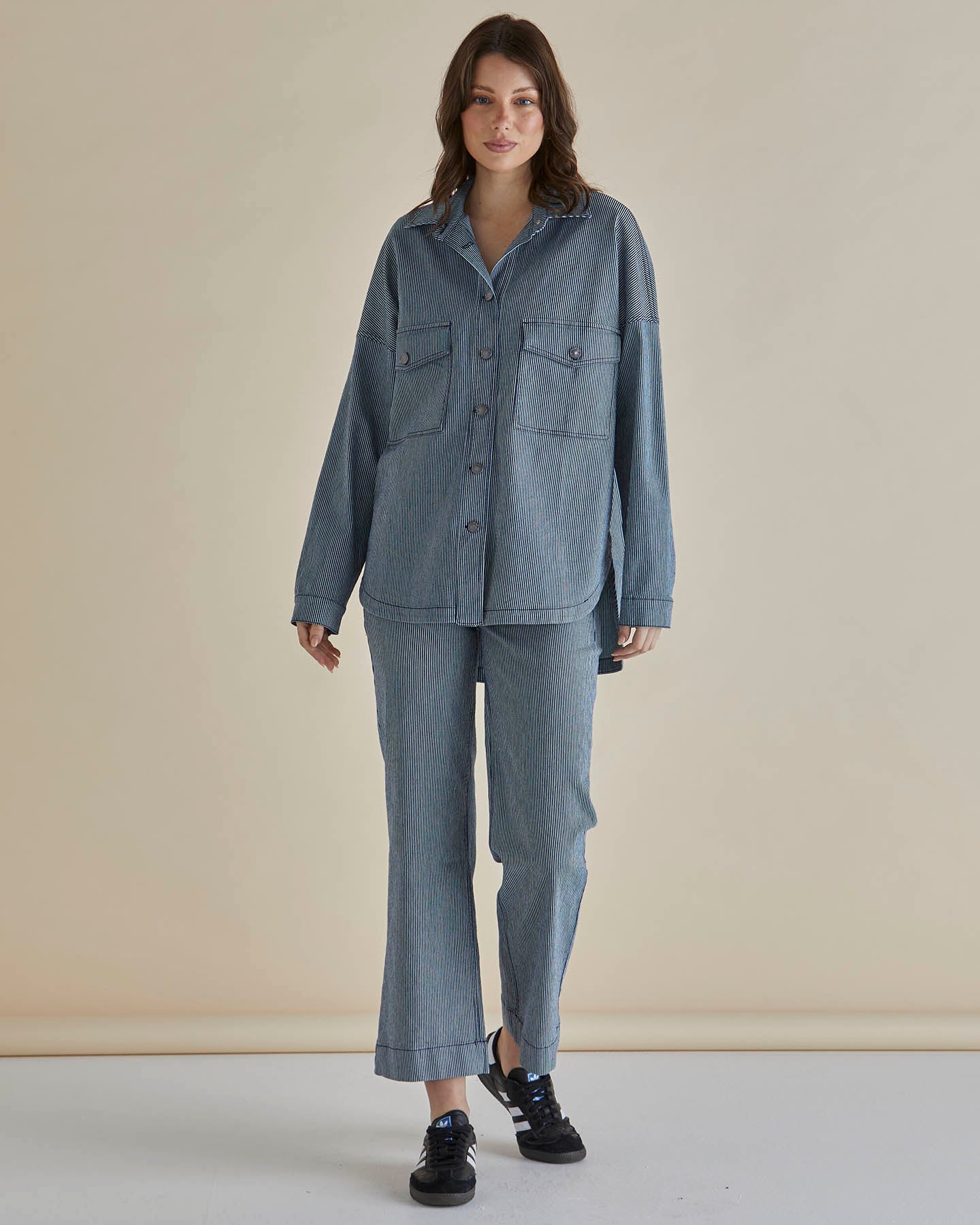 Cherry Denim Shirt - Pinstripe