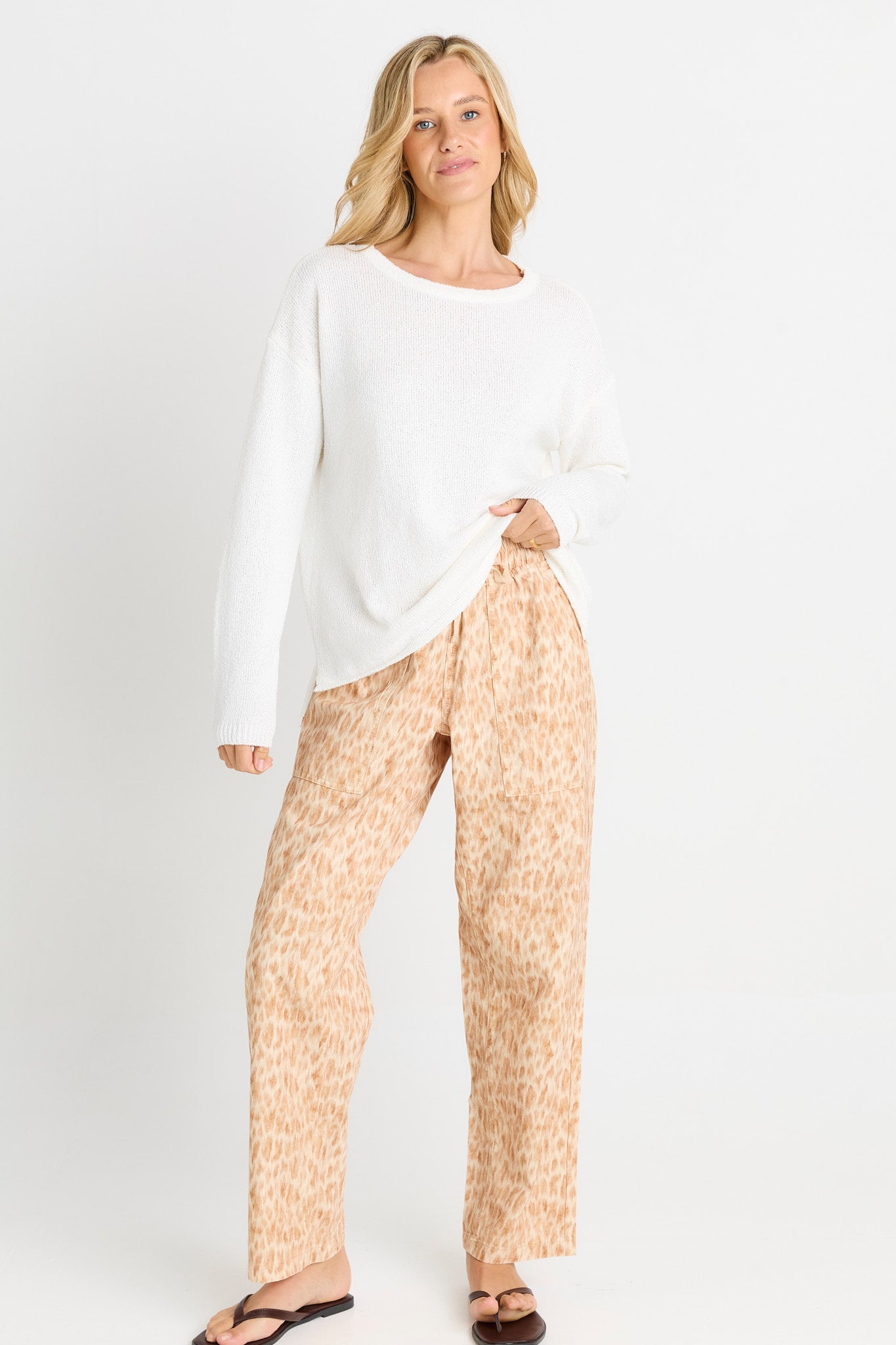 Quinn Cotton Joggers - Ocelot Print