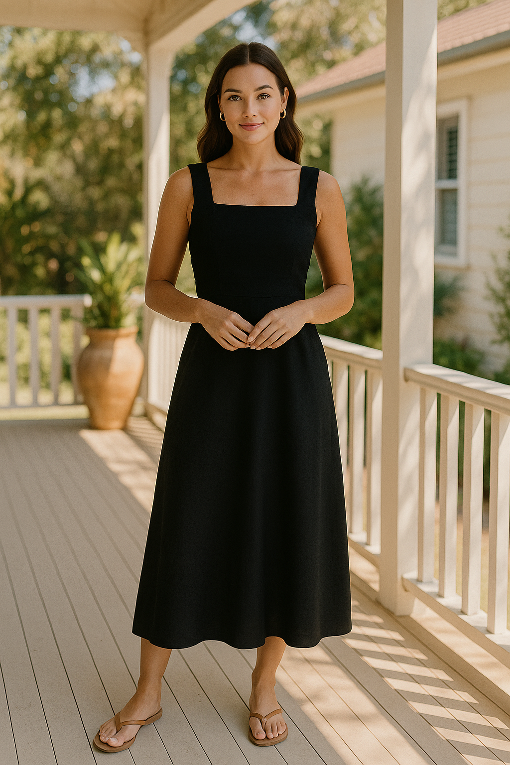 Tegan Midi Dress - Black